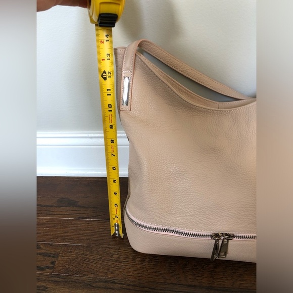 Vera Pelle Luisa Peachy Pink Genuine Italian Soft Leather Large Shoulder Bag - Picture 14 of 16